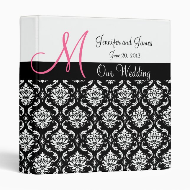Wedding Monogram Damask Planner Keepsake Binders (Front/Spine)