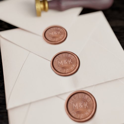 Wedding Monogram Date Raised Font Wax Seal Stamp