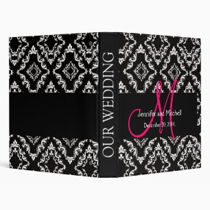 Wedding Monogram Diamond Damask Planner Binder
