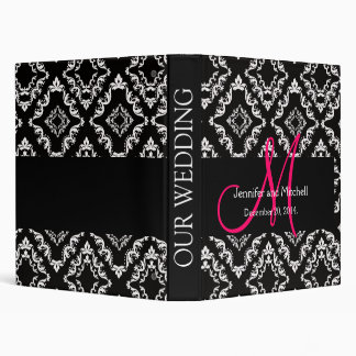 Wedding Monogram Diamond Damask Planner Binder