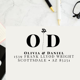 Wedding Monogram Elegant Custom Return Address Self-inking Stamp