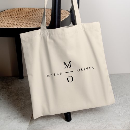 Wedding Monogram Elegant Minimalist Simple Tote Bag
