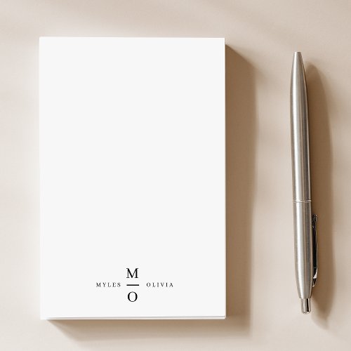 Wedding Monogram Elegant Minimalist Simple White Post_it Notes