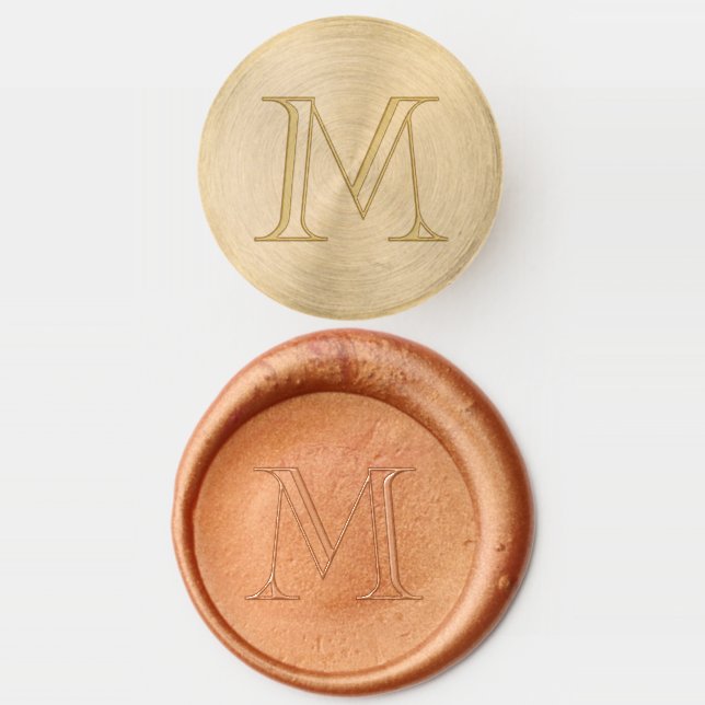 Wedding Monogram Elegant Minimalist Wax Seal Stamp (Stamped)