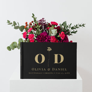 Wedding Monogram Elegant  Modern Minimal Custom Guest Book