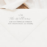 Wedding Monogram | Elegant Name & Return Address Rubber Stamp<br><div class="desc">This simple and elegant wedding wooden rubber stamp design features your two initials, followed by your family name in chic script lettering. Below, your return address is printed in classic serif typography. This is the wooden rubber stamp - choose the handle and ink pad options according to your preference! A...</div>