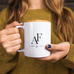 Wedding Monogram Elegant Simple Minimalist Coffee Mug<br><div class="desc">A simple wedding monogram coffee mug with classic traditional typography in black in an elegant style. The text can be easily be customized with your names for the perfectly personalized design!</div>