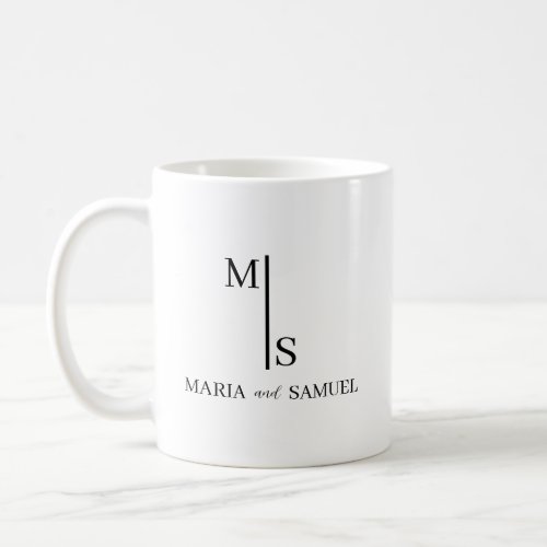 wedding monogram Elegant Simple Minimalist Coffee Mug