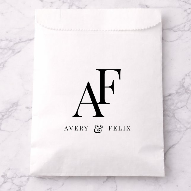 Wedding Monogram Elegant Simple Minimalist Favor Bag (Creator Uploaded)