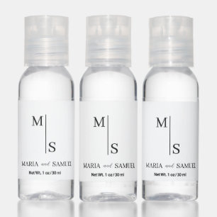 wedding monogram Elegant Simple  Minimalist Hand Sanitizer