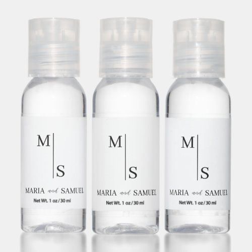 wedding monogram Elegant Simple  Minimalist Hand Sanitizer