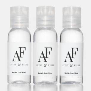 Wedding Monogram Elegant Simple Minimalist Hand Sanitizer