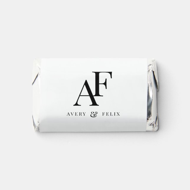 Wedding Monogram Elegant Simple Minimalist Hershey's Miniatures (Front)