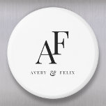 Wedding Monogram Elegant Simple Minimalist Magnet<br><div class="desc">A simple wedding monogram design with classic traditional typography in black in an elegant style. The text can be easily be customized with your names for the perfectly personalized design!</div>