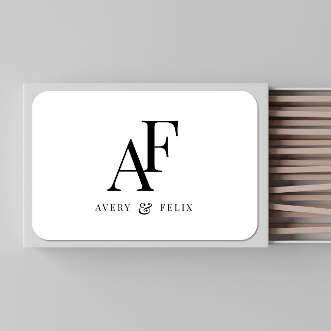 Wedding Monogram Elegant Simple Minimalist Matchboxes (Creator Uploaded)