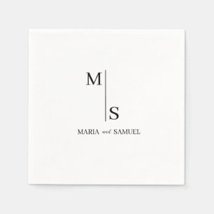 wedding monogram Elegant Simple Minimalist Napkins