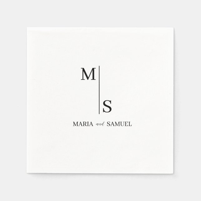 wedding monogram Elegant Simple  Minimalist Napkins (Front)