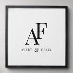 Wedding Monogram Elegant Simple Minimalist Peel And Stick Photo Tile<br><div class="desc">A simple wedding monogram design with classic traditional typography in black in an elegant style. The text can be easily be customized with your names for the perfectly personalized design!</div>
