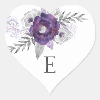 Wedding Monogram Envelope Seals / Purple 3963 by lemontreeweddings at Zazzle
