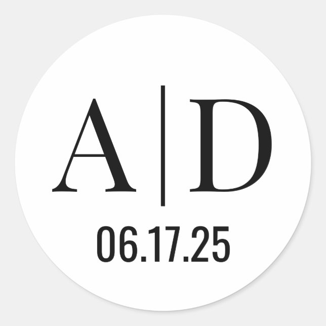 Wedding Monogram Envelope Stickers Wedding  (Front)