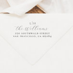 Wedding Monogram | Family Name & Return Address Self-inking Stamp<br><div class="desc">This simple and elegant wedding stamp design features your two initials,  followed by your family name in chic script lettering. Below,  your return address is printed in classic serif typography. View the collection linked on this page or visit our store for more wedding stamp designs.</div>