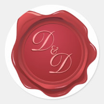 Wedding Monogram Faux Wax Seal Sticker