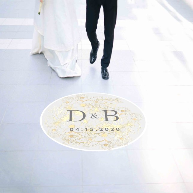 Wedding Monogram Floor Decals (Wedding)