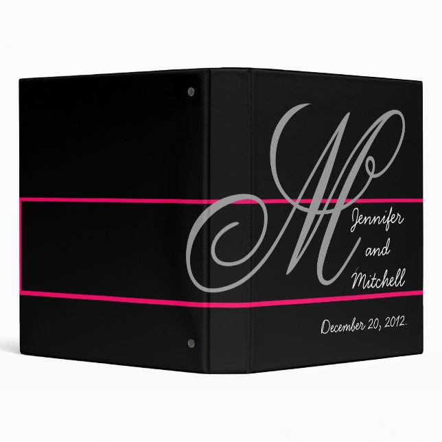 Wedding Monogram Fuchsia Planner Keepsake Binder (Background)