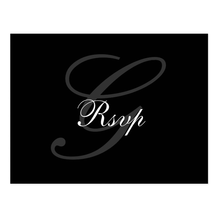 Wedding Monogram G RSVP Postcard Horizontal