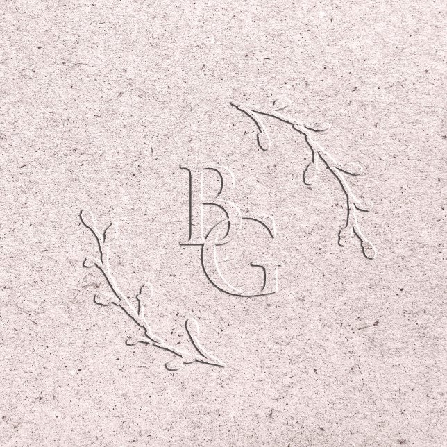 wedding monogram greenery embosser (Creator Uploaded)