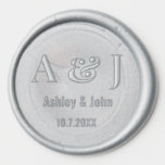 Wedding Monogram Grey Silver Wax Seal Sticker<br><div class="desc">Monogram Wedding Initials Wax Seal Sticker in Grey/Silver for Black and White Wedding,  You can change the color as per your requirement. More products for Black and White Wedding are in this collection below.</div>
