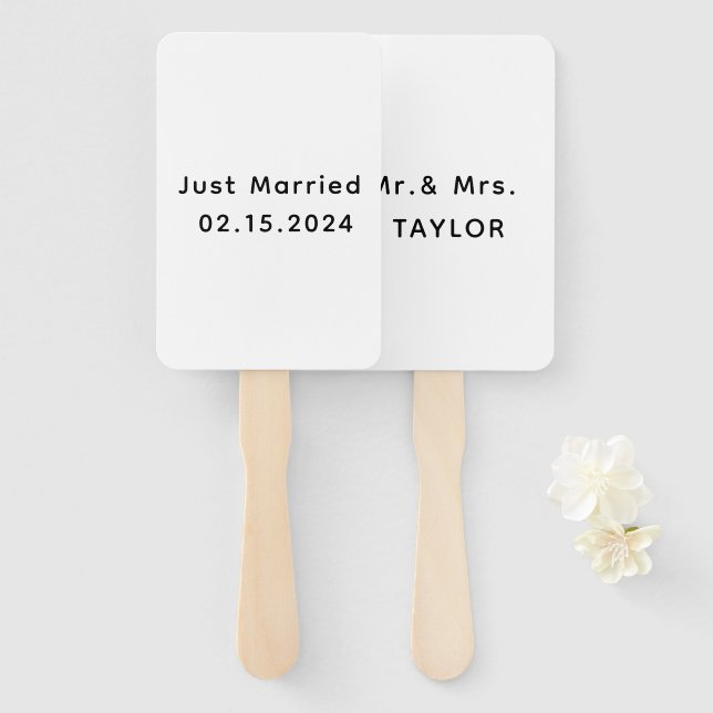 Wedding Monogram  Hand Fan (Front and Back)