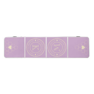 Wedding Monogram Heart Solid Summer Lilac Beer Pong Table