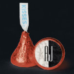 Wedding Monogram Hershey®'s Kisses®<br><div class="desc">Simple,  elegant,  modern,  contemporary,  marble black and white wedding favor candy with monogram - initials.</div>
