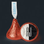 Wedding Monogram Hershey®'s Kisses®<br><div class="desc">Simple,  elegant,  modern,  contemporary,  marble black and white wedding favor candy with monogram - initials.</div>