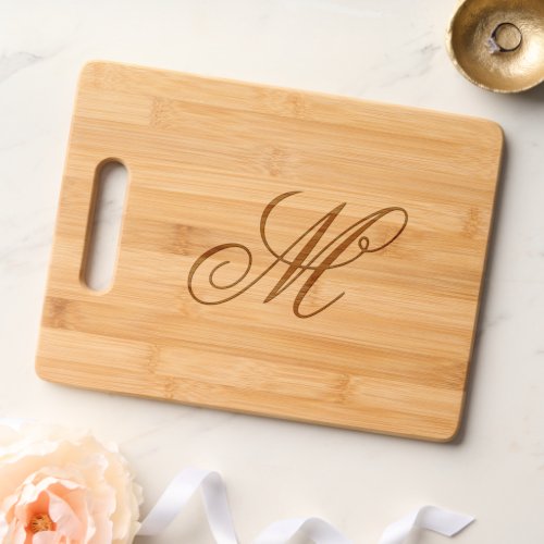 Wedding Monogram Initial Etched  Cutting Board