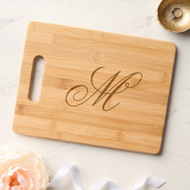 Wedding Monogram Initial Etched  Engraved Cutting Board (Wedding)