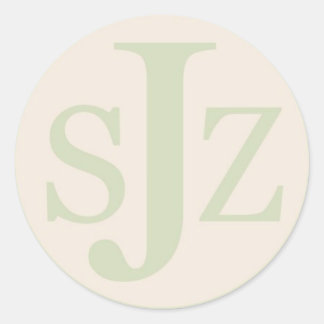 Wedding Monogram Logo Classic Round Sticker
