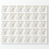 Wedding Monogram M Gift Wrapping paper (Flat)