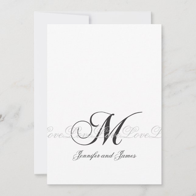 Wedding Monogram M Wedding Invitations (Front)