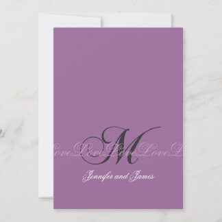 Wedding Monogram M Wedding Invitations Purple