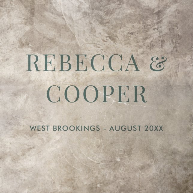 Wedding Monogram Minimalist Modern Floor Decals (Insitu)