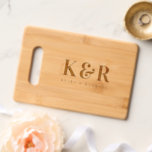 Wedding Monogram Minimalist Simple Elegant Etched Cutting Board<br><div class="desc">A minimalist wedding monogram design collection of products with classic traditional typography. The perfectly custom design for your special day!</div>