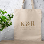 Wedding Monogram Minimalist Simple Elegant Gold Tote Bag<br><div class="desc">A minimalist wedding monogram design collection of products with classic traditional typography in gold. The perfectly custom design for your special day!</div>