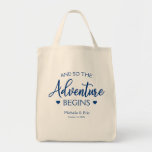 Wedding Monogram Minimalist Simple Elegant Navy Tote Bag<br><div class="desc">Simple yet elegant wedding monogram design for the newlyweds in stylish navy typography.  Easily personalize with their name and wedding date.</div>