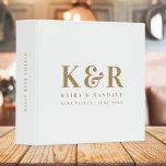 Wedding Monogram Minimalist Simple Gold and White 3 Ring Binder<br><div class="desc">A minimalist wedding monogram binder with classic traditional typography in gold on a clean simple white background. The perfect accessory for your special day!</div>