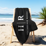Wedding Monogram Modern Custom Bride and Groom Beach Towel<br><div class="desc">Celebrate your love in style with our Black and White Wedding Monogram Modern Custom Bride and Groom Beach Towel. Perfect for a honeymoon or a destination wedding, these towels feature an elegant and minimalist monogram design that adds a touch of sophistication to your beach or poolside experience. The towels are...</div>