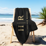Wedding Monogram Modern Custom Bride and Groom Beach Towel<br><div class="desc">Celebrate your love in style with our Wedding Monogram Modern Custom Bride and Groom Beach Towel. This elegant and sophisticated beach towel is the perfect accessory for your honeymoon or destination wedding. Featuring a minimalist monogram design with the bride and groom's initials, these mr and mrs beach towels add a...</div>