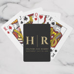 Wedding Monogram Modern Custom Bride and Groom Poker Cards<br><div class="desc">Elevate your wedding entertainment with the Wedding Monogram Modern Custom Bride and Groom Playing Cards. These sophisticated and stylish playing cards add a personalized touch to your wedding games and serve as a delightful keepsake for your guests. The simple yet elegant monogram featuring the bride and groom's initials adds a...</div>