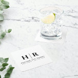 Wedding Monogram Modern Custom Bride and Groom Square Paper Coaster<br><div class="desc">Elevate the elegance of your wedding celebration with our Wedding Monogram Modern Custom Bride and Groom Square Paper Coasters. These chic and minimalist coasters feature a simple yet sophisticated monogram design in classic black and white, showcasing the bride and groom initials. Perfect for a rehearsal dinner, bridal shower, or as...</div>